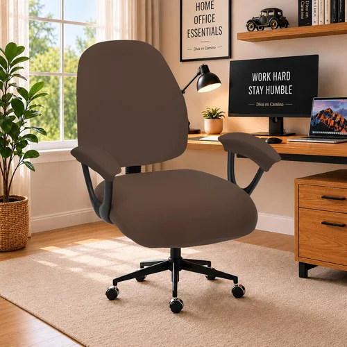 Vista 129 de Fundas elásticas resistentes al agua para sillas de computadora - Protectores lavables para respaldo giratorio y asiento para mascotas - Negro