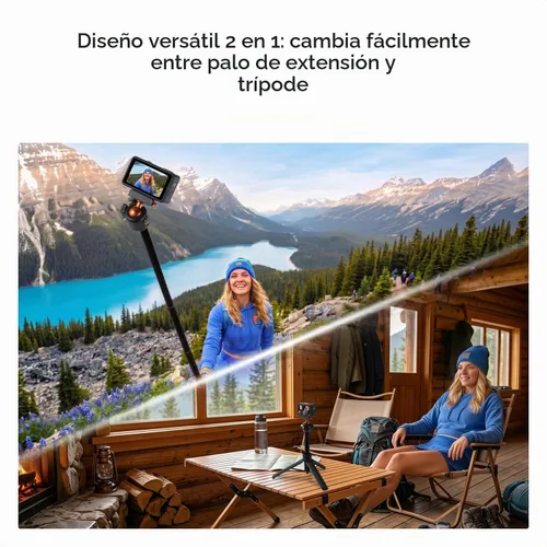 Vista 7 de K&F CONCEPT Trípode para selfie stick de 25.6" para DJI Osmo Action 5 Pro