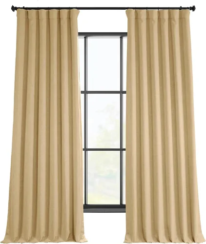Vista 32 de HPD Half Price Drapes - Cortinas de lino sintético para sala de estar (2 paneles) - 100 pulgadas de ancho x 84 pulgadas de largo - Cortinas