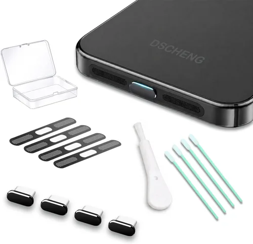 Vista 8 de Paquete de 4 tapas USB C para puerto USB C, cubierta de puerto de carga tipo C con cubierta antipolvo para altavoz, accesorios de teléfono