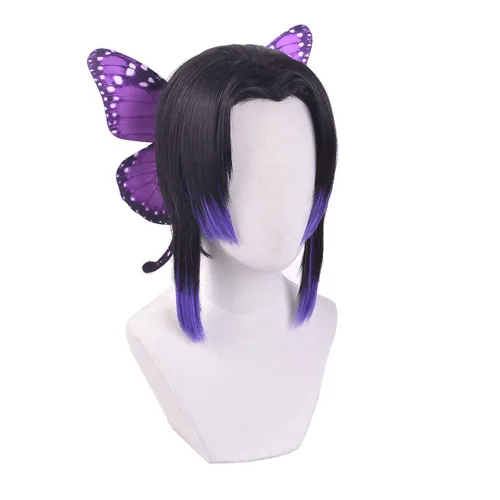 Vista 2 de SUNXXCOS Fibra de alta temperatura para hombres y mujeres para fiesta masculina, Halloween, Kimetsu no Yaiba, pelucas cortas de cosplay sintéticas