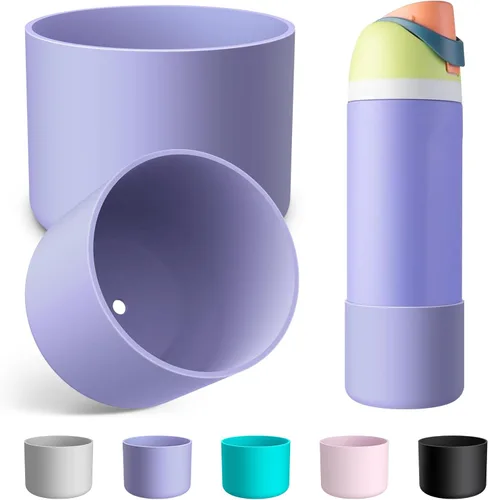 Vista 46 de 2 botas de silicona para botella de agua Owala de 24 onzas, 32 onzas, 40 onzas, funda protectora antideslizante para botellas de agua de acero