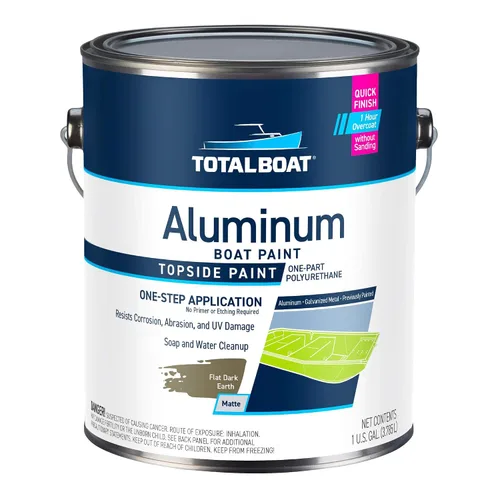 Vista 24 de TotalBoat Pintura de aluminio para lanchas, barcos bajos, botes, botes anfibios, barcos Jon y pontones (Verde Ejército, Quart)