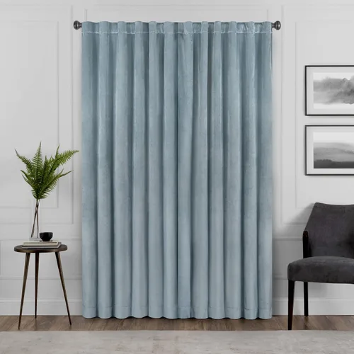 Vista 2 de Eclipse Absolute Zero Harper - Cortinas opacas de terciopelo con aislamiento térmico y bolsillo para cortinero para dormitorio, panel individual, 50