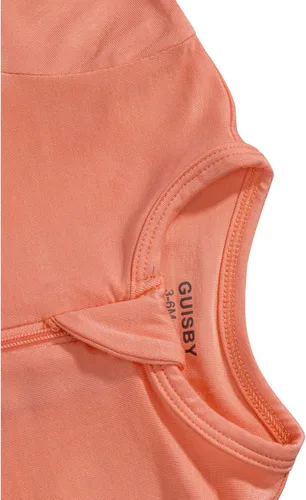 Vista 4 de GUISBY Pijama de bambú para bebé, mameluco sin pies de manga corta, durmiente con cremallera de 2 vías