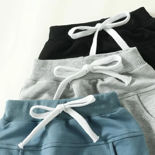 Vista 4 de Durveency Paquete de 3 pantalones deportivos para bebés y niños pequeños, pantalones deportivos casuales