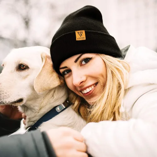 Vista 6 de VIPPER Gorros de punto de invierno para hombre con forro polar con puños gorro de punto de invierno cálido unisex para hombre
