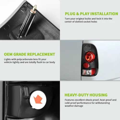 Vista 5 de AUTOSAVER88 Luces Traseras Compatibles con Ford F-Series F150 1997-2003 (Solo para Modelos Styleside), F150 Heritage 2004, Ford F-250 F-350 F-350
