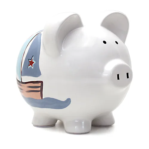 Vista 19 de Child to Cherish Cerdito de cerámica para niños, avión de papel