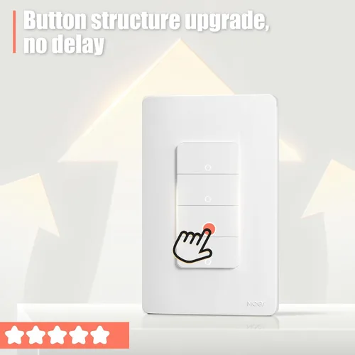 Vista 3 de MOES Interruptores de luz inteligente Wi-Fi de 2ª generación, requiere cable netural, interruptor inteligente de un solo polo, compatible con Alexa