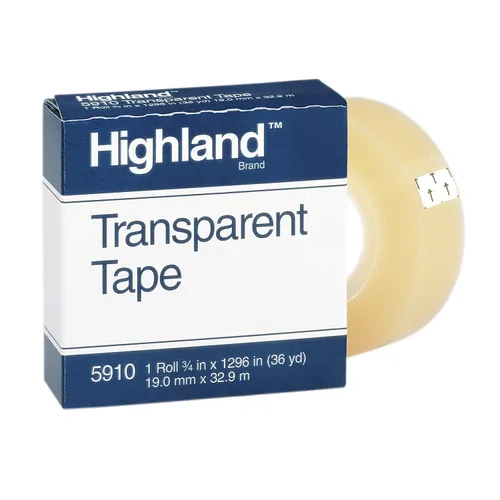 Vista 2 de Cinta transparente Highland, 3/4" x 36 yardas, 12 rollos (MMM5910341296-12)