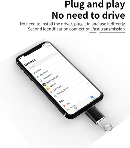 Vista 7 de Compatible con adaptador Lightning macho a USB 3.0 hembra OTG Cable compatible con iPhone 11 12pro max mini Xr X xs 8 7 se Plus para Apple iPad Air
