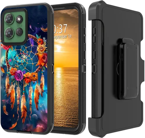 Vista 80 de Funda para Moto G Stylus 5G 2023 con funda de clip para cinturón y soporte, resistente de doble capa, resistente a prueba de golpes, para Motorola