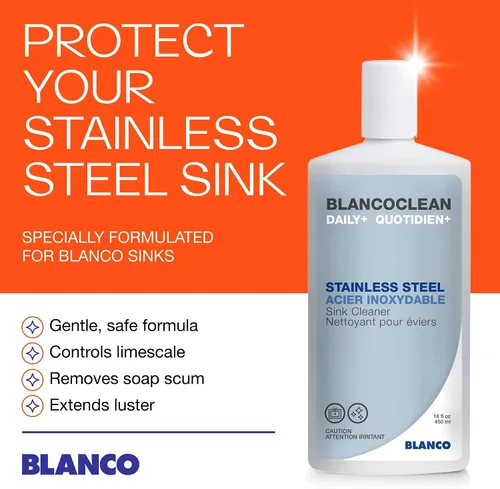 Vista 5 de Blanco Clean Daily+ - Limpiador de fregadero de acero inoxidable, 15 onzas