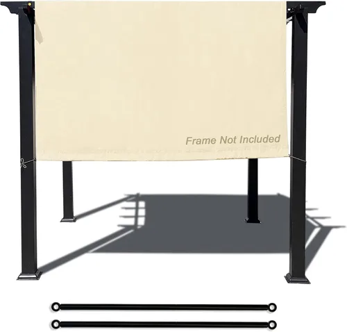 Vista 13 de Alion Home Toldo universal impermeable para pérgola – Toldo de repuesto para pérgola – Cubierta de sombra ajustable para exteriores con varillas