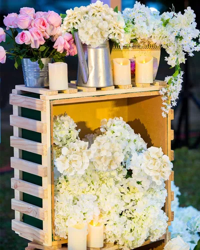 Vista 6 de Auihiay 12 piezas de hortensias artificiales de seda con tallos para decoración de bodas, hogar, jardín, fiestas (champán)