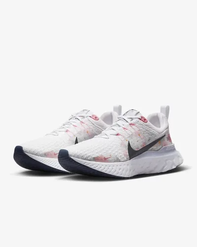 Vista 3 de Nike React Infinity 3 Premium - Tenis de correr para mujer (FD4151-100, blancoazul marino medianoche-tinte platinado)