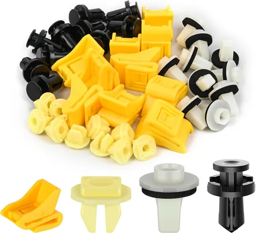 Vista 11 de GOOACC 100 piezas de 10 tamaños de clip de moldura de resorte de metal clip universal de sujeción de cuerpo de automóvil compatible con GTI, Jetta