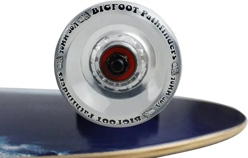 Vista 4 de Paradise Longboard Kicktail Complete Cruiser Patineta, Wave Fade 9 x 40 pulgadas
