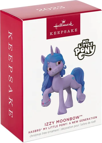 Vista 3 de Hallmark Keepsake Adorno de Navidad 2023, Hasbro My Little Pony: A New Generation Izzy Moonbow, regalos para niños
