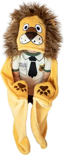 Vista 8 de Manta con capucha para llevar puesta Lazy One para niños, manta con capucha de animales (Oso)