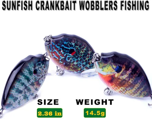 Vista 2 de Señuelos de pesca de mar, mini señuelo de pesca Wobbler, Crappie Bluegill Bass Trout Micro Crankbait