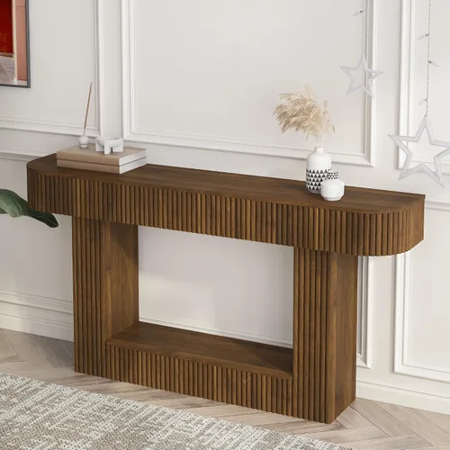 Vista 11 de SSLine Mesa consola de madera de 65 pulgadas, mesas estrechas y largas para sofá detrás del sofá, mesa de entrada para sala de estar, pasillo