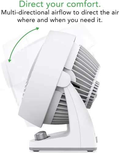 Vista 3 de Vornado Ventilador circulador de aire compacto Energy Smart 133DC con control de velocidad variable, blanco, CR1-0349-73 y Vornado VFAN Mini