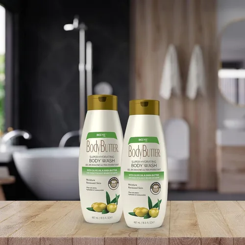 Vista 6 de Biocare Gel de baño súper hidratante con aceite de oliva y manteca de karité sin sulfato - 16.5 oz