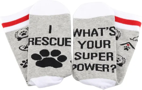 Vista 7 de G2TUP 2 pares de calcetines de regalo veterinario I Rescue What Your Superpower Rescue Animal Gift Dog Rescue Rescue Rescue Gift Dog Lover Gift