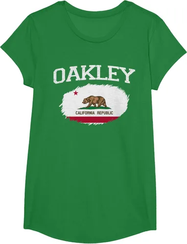 Vista 80 de OAKLEY CA CALIFORNIA Flag Vintage USA Sports Hombre Mujer Camiseta, Negro