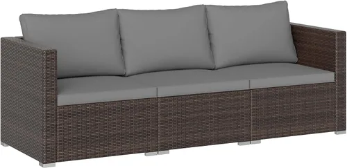 Vista 16 de Tangkula Sofá biplaza de mimbre de 2 piezas, muebles de patio con cojines extraíbles, sofá biplaza de ratán para balcón, terraza, jardín y piscina