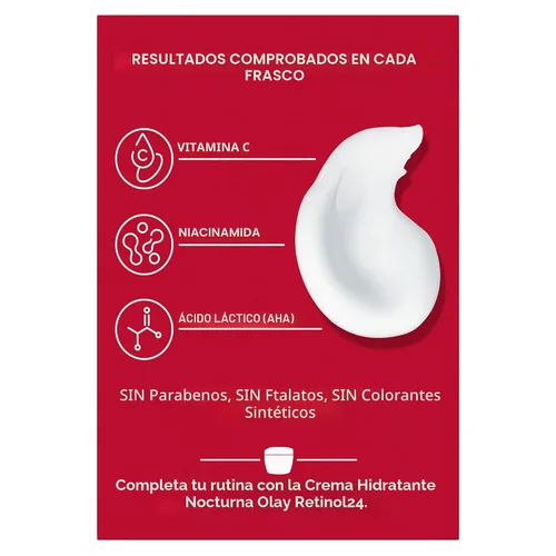 Vista 14 de Olay Hidratante facial con vitamina C, crema iluminadora para mujeres, hidratación instantánea, unifica el tono, reducción de manchas oscuras