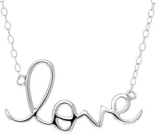 Vista 2 de Collar con logo de amor en plata de ley, 18.0 in, Plata esterlina