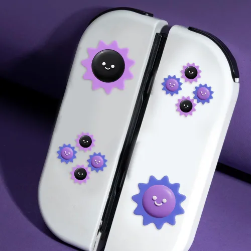Vista 2 de PERFECTSIGHT Switch - Tapas de botón de silicona Joy Con con agarre para el pulgar, cubierta de joystick compatible con Nintendo SwitchOLEDSwitch