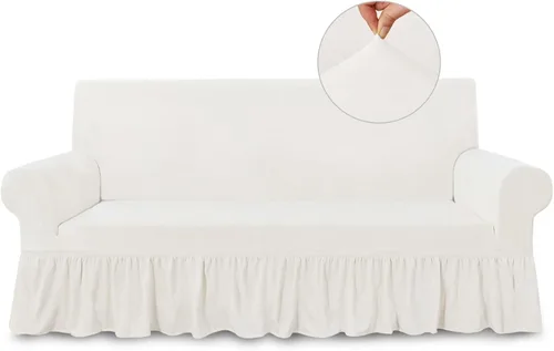Vista 44 de NICEEC Funda para sofá biplaza, súper suave, 1 pieza, color rojo vino, elástica, universal, de elastano, para sala de estar, fácil ajuste, lavable