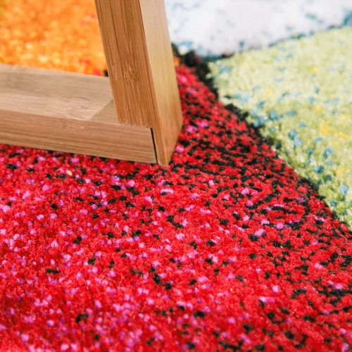Vista 3 de Paco Home Alfombra colorida para sala de estar, diseño a cuadros, multicolor, tamaño: 2' x 3'7