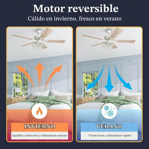 Vista 6 de Prominence Home Glenmont, Ventilador de techo LED de granja de 52 pulgadas con luz, interruptor de cadena, tres opciones de montaje, aspas de doble