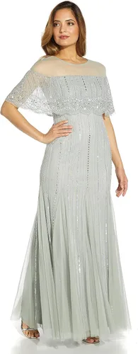 Vista 3 de Adrianna Papell Vestido de capa con cuentas para mujer