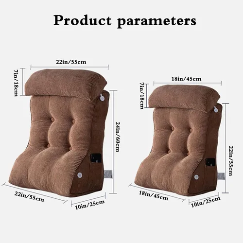 Vista 2 de Almohada de lectura para sentarse, respaldo de cuña en la cama/sofá, almohada triangular de lectura, cojín de apoyo lumbar con almohada ajustable