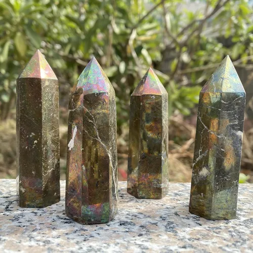 Vista 13 de Torre de amazonita natural, varita de punta de obelisco de cristal curativo y piedras, muestra mineral para meditación y decoración del hogar, 3-3.5