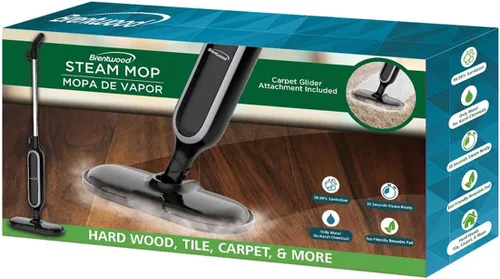 Vista 2 de Brentwood STM-4000BK - Trapeador de vapor para suelo duro de 1,100 vatios para azulejos y madera
