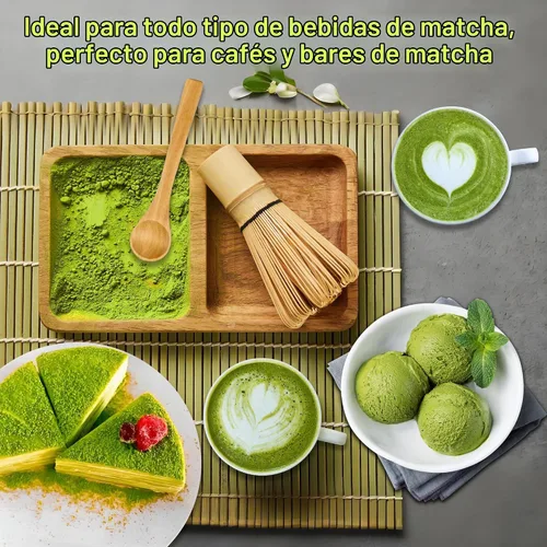 Vista 8 de Juego de batidor de matcha con cuenco matcha, batidor de bambú matcha, cuchara, tamizador, soporte para batidor de matcha, regalos únicos