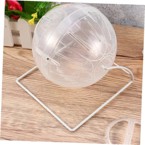 Vista 5 de Pelota de ejercicio para hámster, 4 en 1, pelota de ejercicio transparente con soporte para reducir el aburrimiento y aumentar la actividad