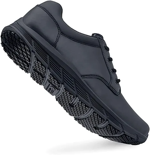 Vista 8 de Shoes for Crews Saloon II - Zapatos de trabajo antideslizantes para hombre, resistentes al agua, color negro