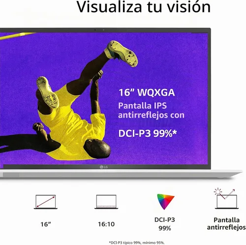 Vista 9 de LG gram - Portátil ligero de 16 pulgadas, plataforma Intel Core i7 Evo, Windows 11 Home, 16 GB de RAM, SSD de 512 GB, negro