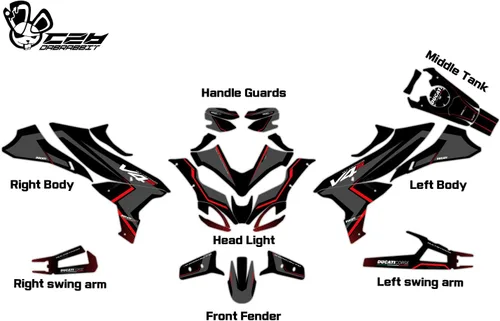 Vista 2 de Nuevo Kit gráfico para DUCATI Multistrada V4 S Full Graphic kit (RL-B) (GLOSSY)