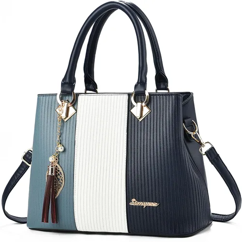 Vista 10 de Bolsos y carteras para mujer de cuero, bolso tote, bolso de hombro mediano, bolso bandolera con asa superior para damas