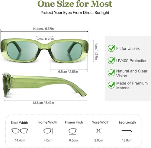 Vista 3 de 20 pares de lentes de sol rectangulares retro pequeños de los años 90 lentes de sol cuadrados estrechos unisex para mujeres hombres y adolescentes