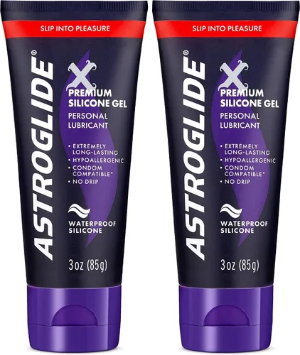 Vista 10 de Astroglide Lubricante de silicona (85ml), Gel Premium personal para sexo vaginal y anal, sin goteo, se mantiene en su lugar, lubricante